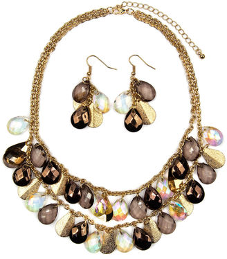 JCPenney MIXIT Mixit Multicolor Bead and Glittery Disc Earring and Necklace Set