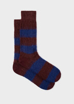 Thumbnail for your product : Paul Smith Men's Navy And Burgundy Mohair-Blend Socks