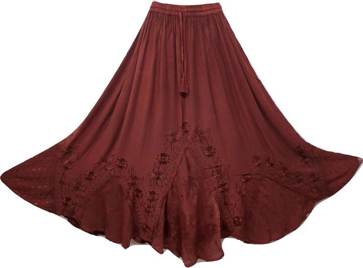 Doorwaytofashion Plus Size Maxi Skirt Boho Gypsy Medieval Renaissance