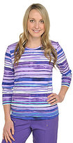 Thumbnail for your product : Allison Daley Petites Wave Stripes Hotfix Top