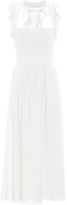 Thumbnail for your product : Victoria Beckham Leather-trimmed crApe dress