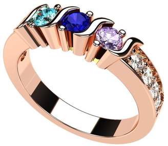 Central Diamond Center NANA S-Bar W/Sides Mother's Ring 1 to 6 - 14k Rose Gold - Size 9.5