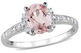 Thumbnail for your product : HBC CONCERTO 1.14TCW Morganite and Diamond Sterling Silver Ring