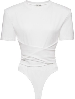 Jersey wrap blouse bodysuit Clearance