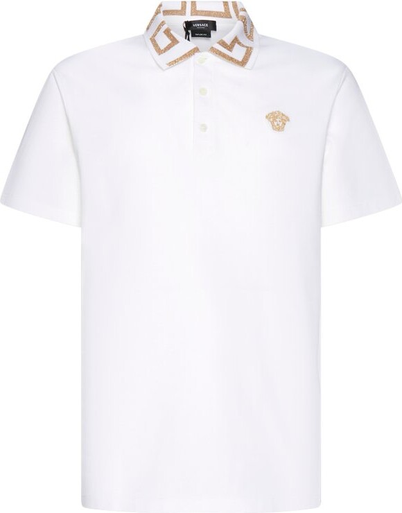 Versace Greca Short Sleeved Polo Shirt - ShopStyle