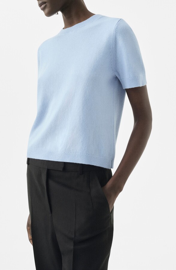 MANGO Selection Short Sleeve Wool & Cashmere Sweater
