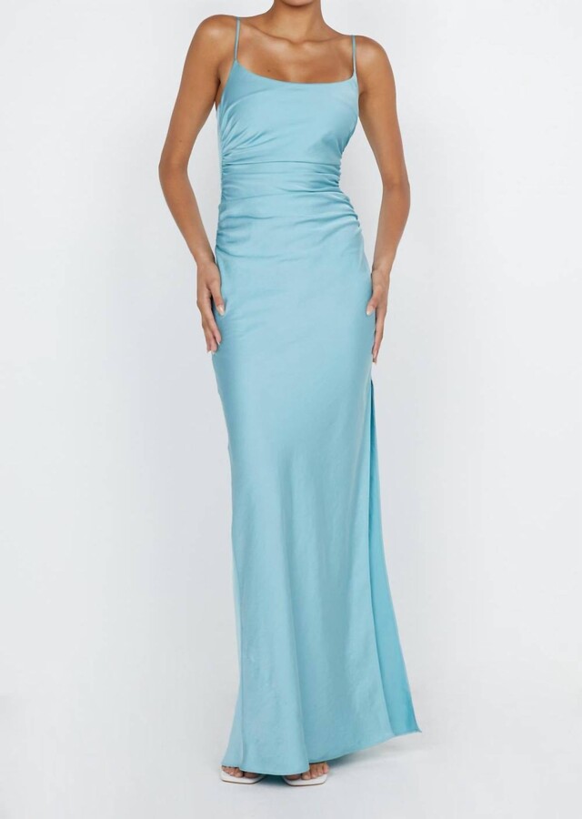 Emilia Scoop Neck Dress In Duck Egg