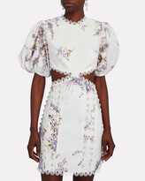 Thumbnail for your product : Zimmermann Jude Cut-Out Linen Mini Dress