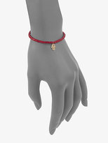 Thumbnail for your product : Sydney Evan Diamond, Coral & 14K Yellow Gold Baby Hamsa Beaded Stretch Bracelet