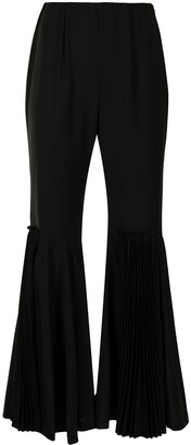 Enfold Pleated-Detail Slip-On Flared Trousers