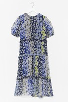 Thumbnail for your product : Nasty Gal Womens Growing Round in Circles Floral Midi Dress - Blue - 14