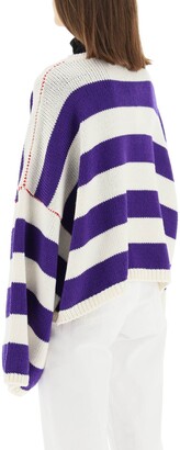 Raf Simons Oversized Striped Sweater With Rs Embroidery - ShopStyle Knitwear