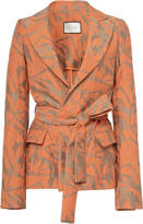 Thumbnail for your product : Alexis Malda Jacquard Belted Wrap Blazer
