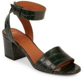 Thumbnail for your product : Givenchy Paris Croc-Embossed Leather Block Heel Sandals