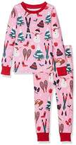 Thumbnail for your product : Hatley Little Blue House Girl's Long Sleeve Printed Pyjama Sets, White (Patterned Moose)