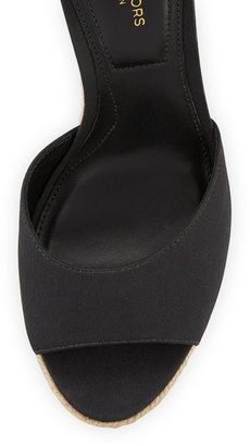 Michael Kors Embry Ankle-Wrap Wedge Sandal, Black