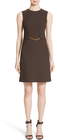 michael kors chain waist stretch boucle crepe sheath dress