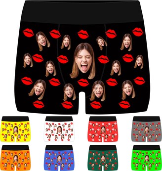 BYWEXCLESD Personalised Boxers for Men with Face Photo Underwear