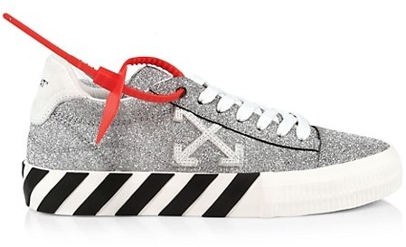 Off-White Arrow Low-Top Glitter Leather Sneakers - ShopStyle