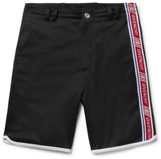Givenchy Logo-Jacquard Webbing Fleece-Back Satin-Jersey Shorts - Men - Black