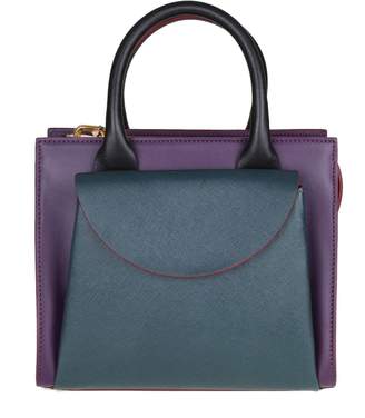 Marni low Hand Bag In Violet And Petrolio Calf