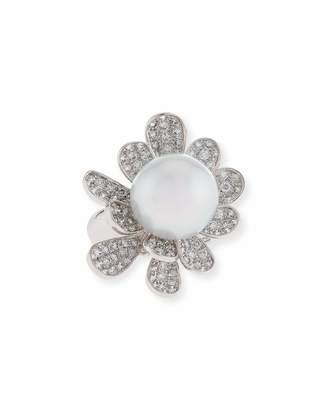 Assael South Sea Pearl & Diamond Flower Ring