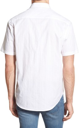 James Campbell Yesler Regular Fit Checkered Short Sleeve Sport Shirt