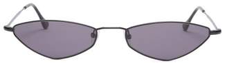 Eliza J Andy Wolf Pointed Oval Metal Sunglasses - Womens - Black