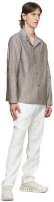 Ermenegildo Zegna Grey Linen Overshirt Jacket