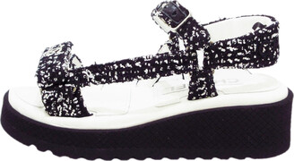 white and black chanel sandals 38