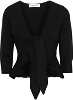 Thumbnail for your product : Diane von Furstenberg Tie-front Ruffled Wool-blend Cardigan