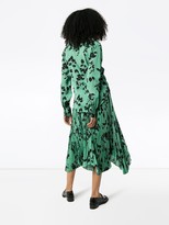 Thumbnail for your product : Plan C Leaf Print Midi Shirt Dress