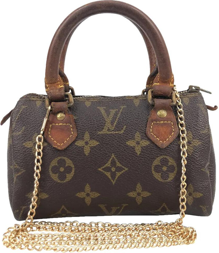 Nano speedy / mini hl cloth handbag Louis Vuitton Brown in Cloth