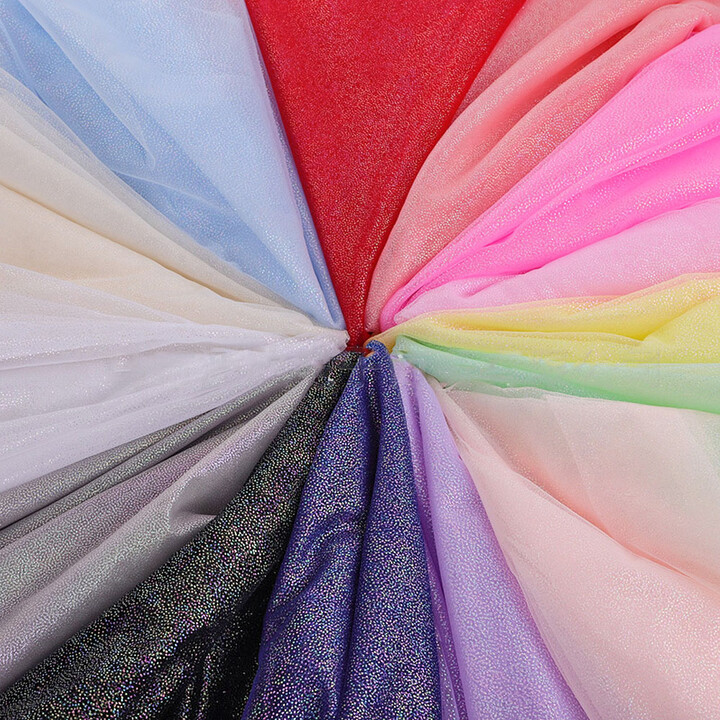 None Glitter Star Printing Tulle Fabric for Girl Summer Princess Dress Evening Gown Handmade DIY Apparels Party Decoration Handcrafts