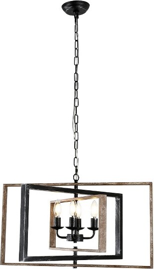 Bella Depot BellaDepot4-LightWoodChandelierAdjustablePendantLightforKitchenIsland