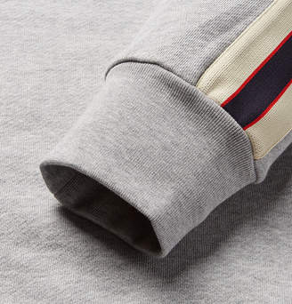 Gucci Webbing-trimmed Loopback Cotton-jersey Sweatshirt - Gray