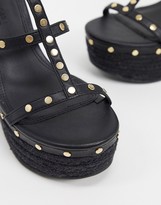 Thumbnail for your product : ASOS DESIGN Thankful gladiator wedge in black