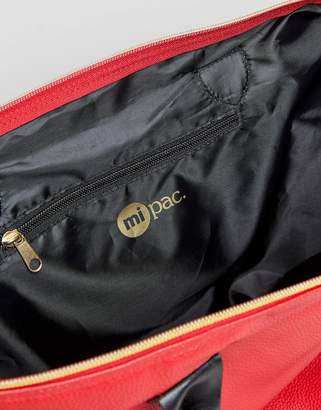 Mi-Pac Exclusive Faux Leather Weekender Bag In Scarlett Red