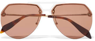 Alexander McQueen Aviator-style Acetate And Gold-tone Sunglasses
