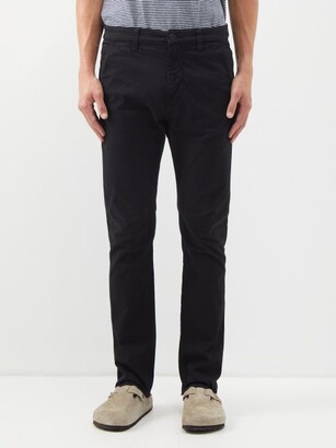 Nudie Jeans Slim Adam Organic Cotton-blend Chino Trousers - Black