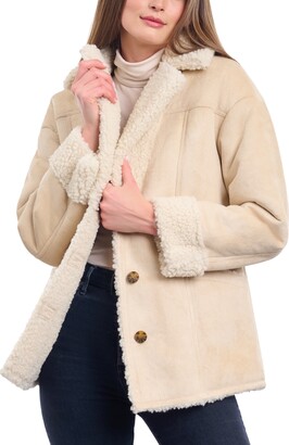Lucky Brand Women's Faux-Shearling Button-Front Coat - ShopStyle