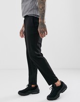 Thumbnail for your product : Bershka skinny cropped trousers in black