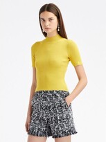 Thumbnail for your product : ODLR Short Sleeve Mock Neck Ribbed Pullover