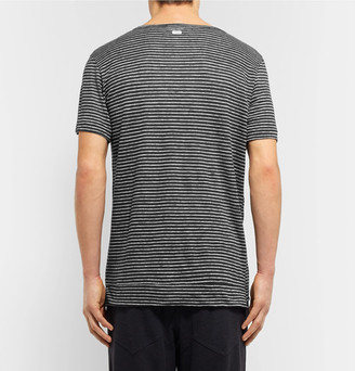 Schiesser Helmut Striped Slub Linen-Jersey T-Shirt