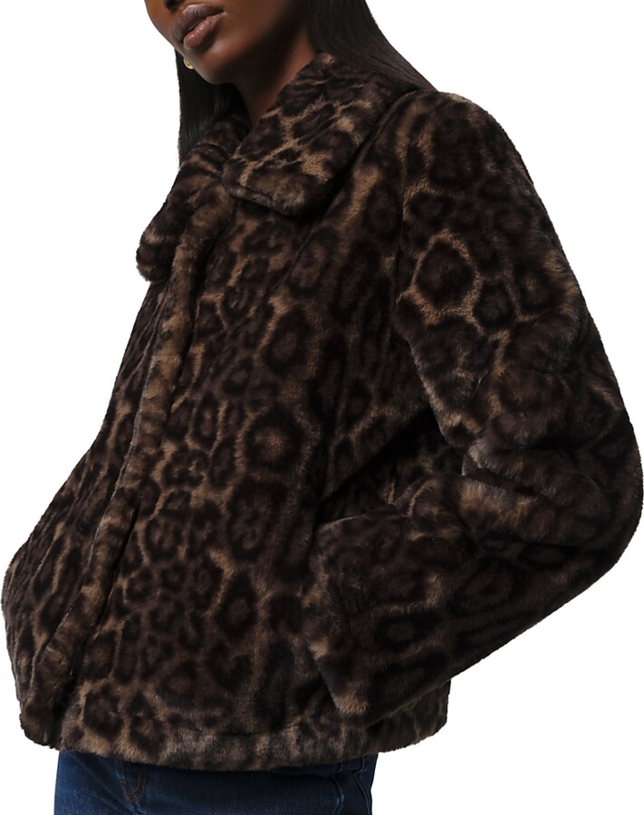 Apparis Elis Faux Fur Leopard Print Jacket
