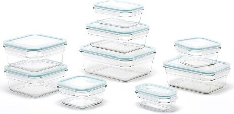 Glasslock GlasslockOvenandMicrowaveSafeGlassFoodStorageContainers18PieceSet
