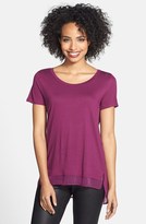 Thumbnail for your product : Caslon Chiffon Trim High/Low Tee