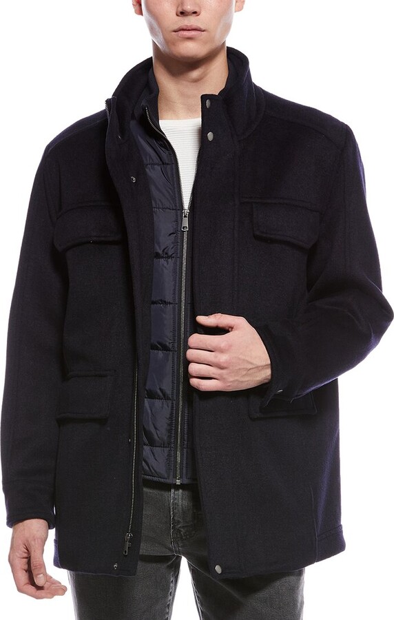Cole Haan Multipockets Wool-Blend Field Coat
