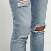 Thumbnail for your product : River Island Mens Light blue wash ripped Sid skinny jeans