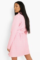 Thumbnail for your product : boohoo Tall Belted Gingham Blazer Dress